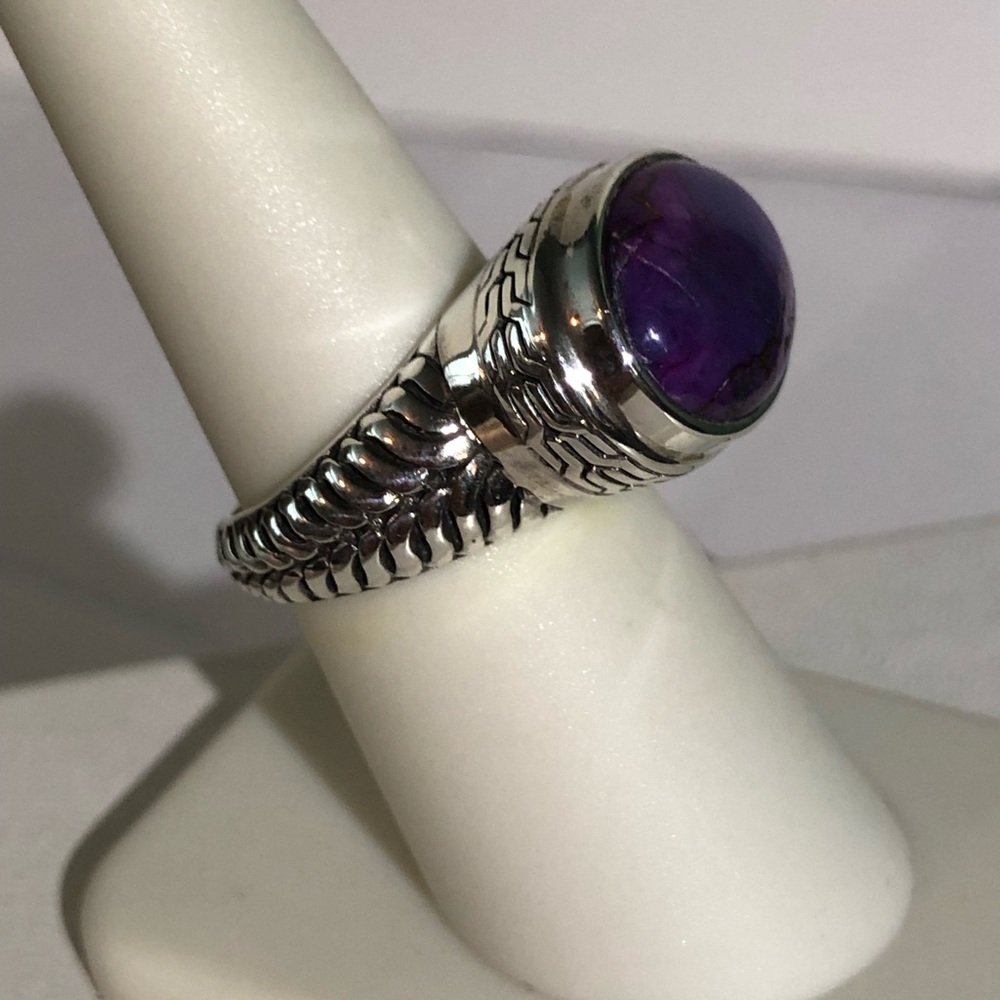 Purple Turquoise in Sterling Silver Ring 7.20 ctw